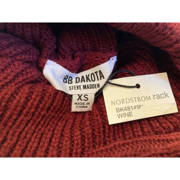 BB Dakota by Steve Madden Turtleneck Midi Sweater Dress XS/Extra Small Wine NWT - Picture 5 of 6